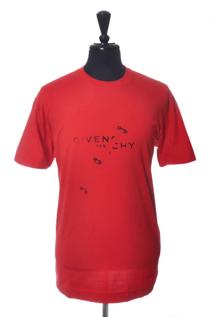 Givenchy Red Graphic Print Oversized T-Shirt