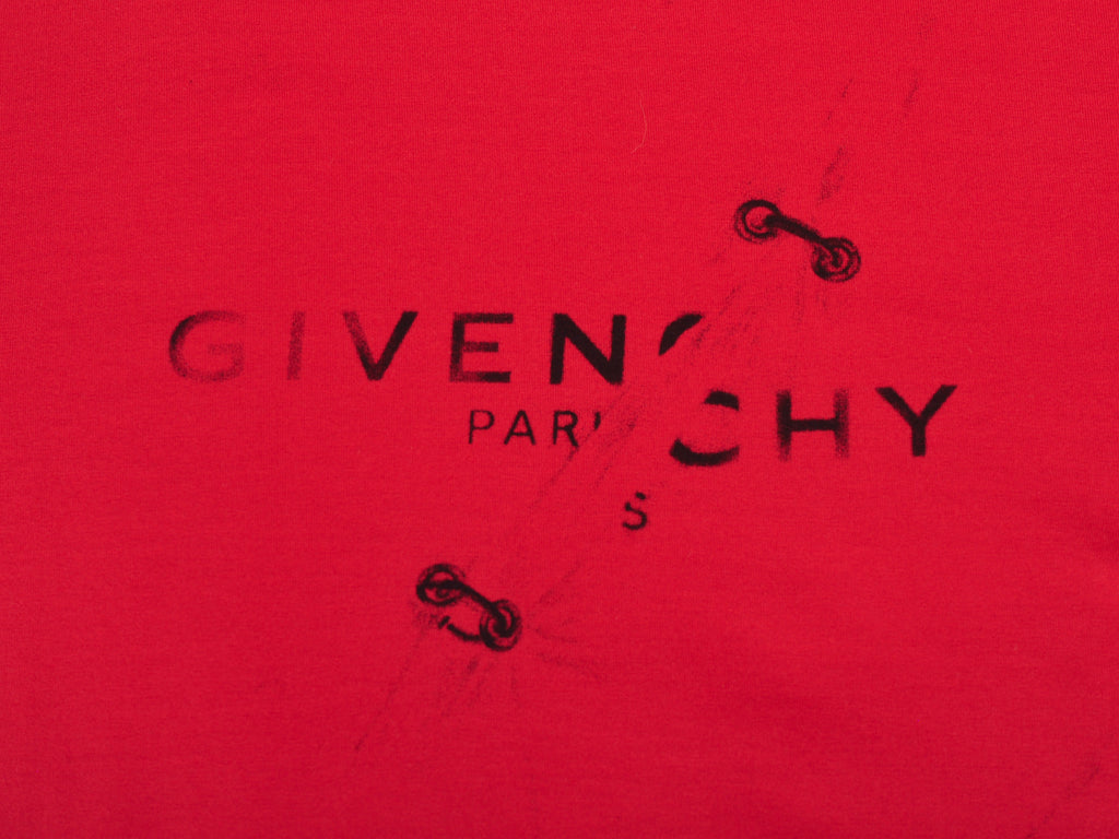 Givenchy Red Graphic Print Oversized T-Shirt