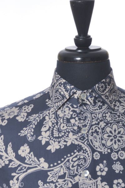 Etro Blue Floral Print Shirt