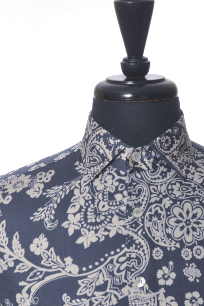Etro Blue Floral Print Shirt
