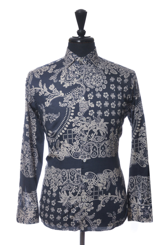 Etro Blue Floral Print Shirt