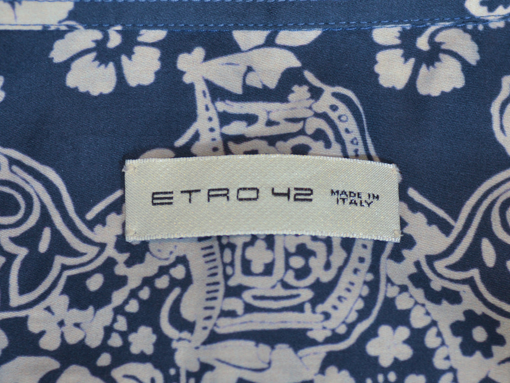 Etro Blue Floral Print Shirt