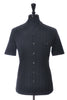 Tori Richard Vintage Black Silk Japanese Crane Emboidered Shirt