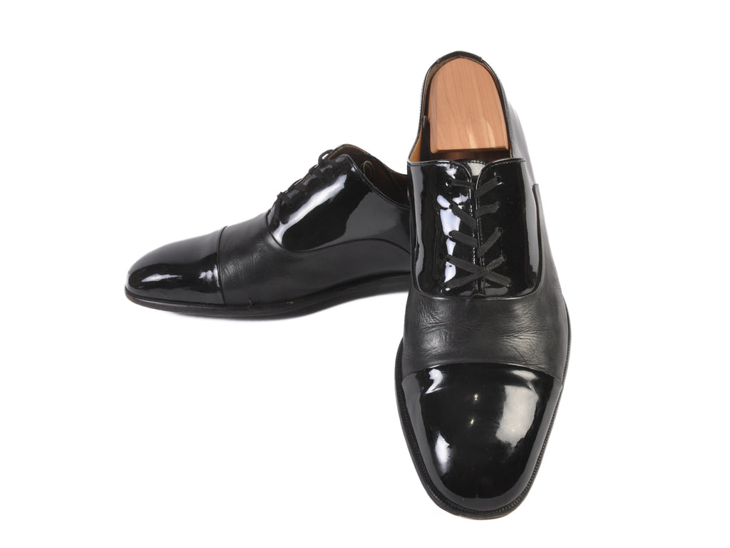 Magnanni Black Patent Cap Toe Oxfords
