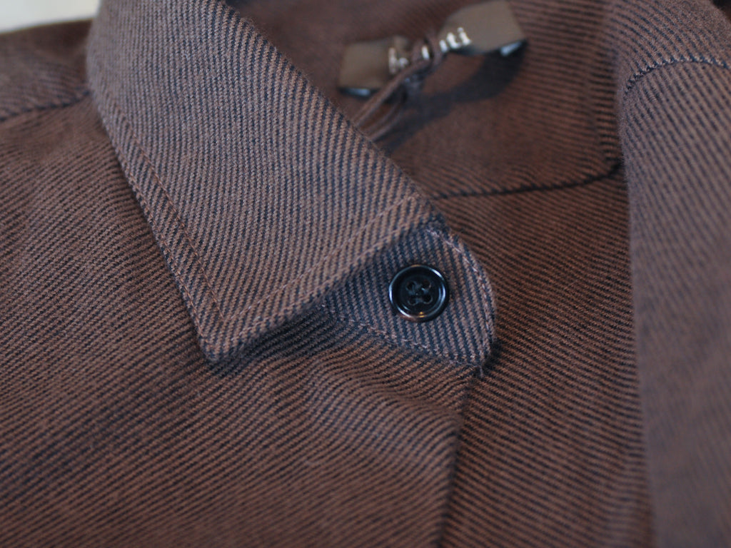 Berluti NWT Pebble Brown Ribbed Twill Worked Shirt