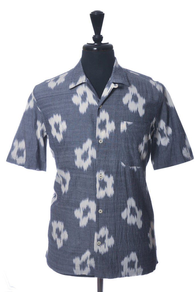 Universal Works Grey Print Camp Shirt