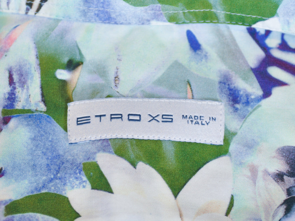 Etro Blue Floral Print Shirt