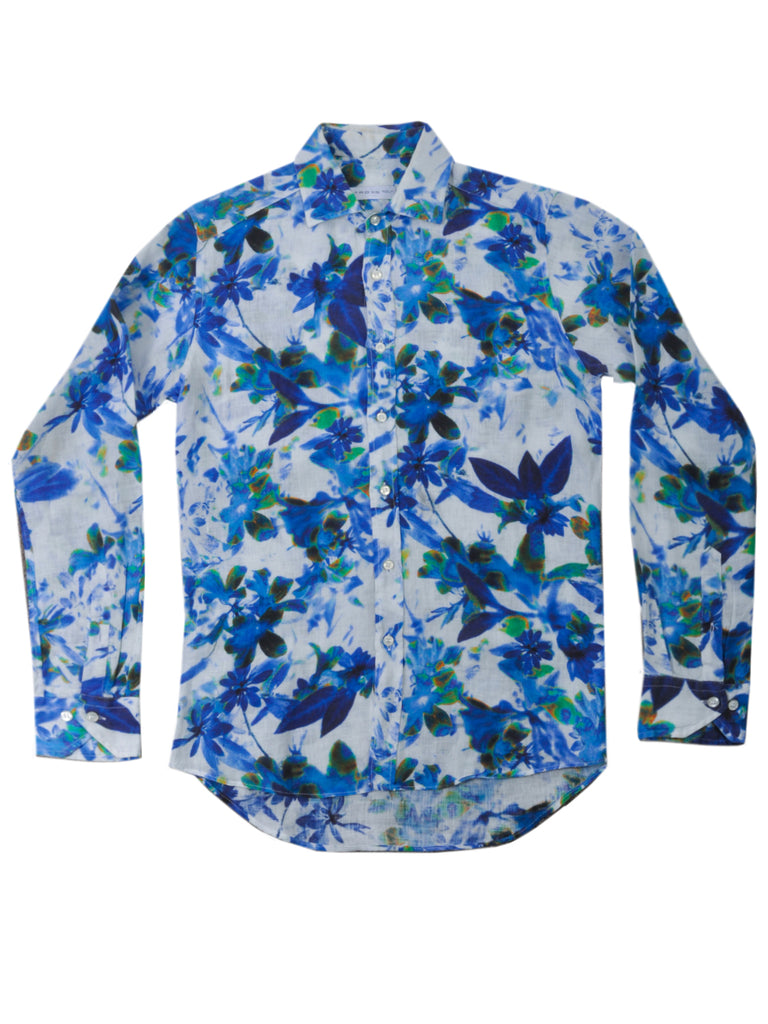 Etro Blue Floral Print Shirt
