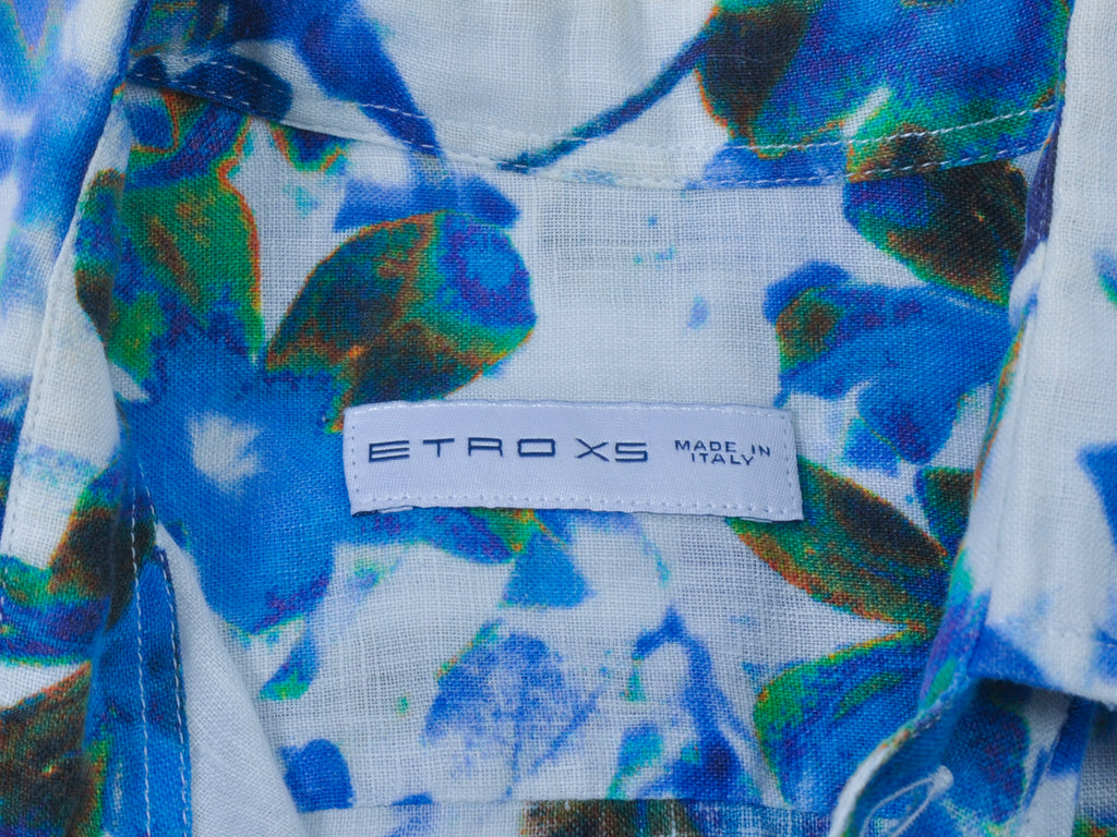 Etro Blue Floral Print Shirt