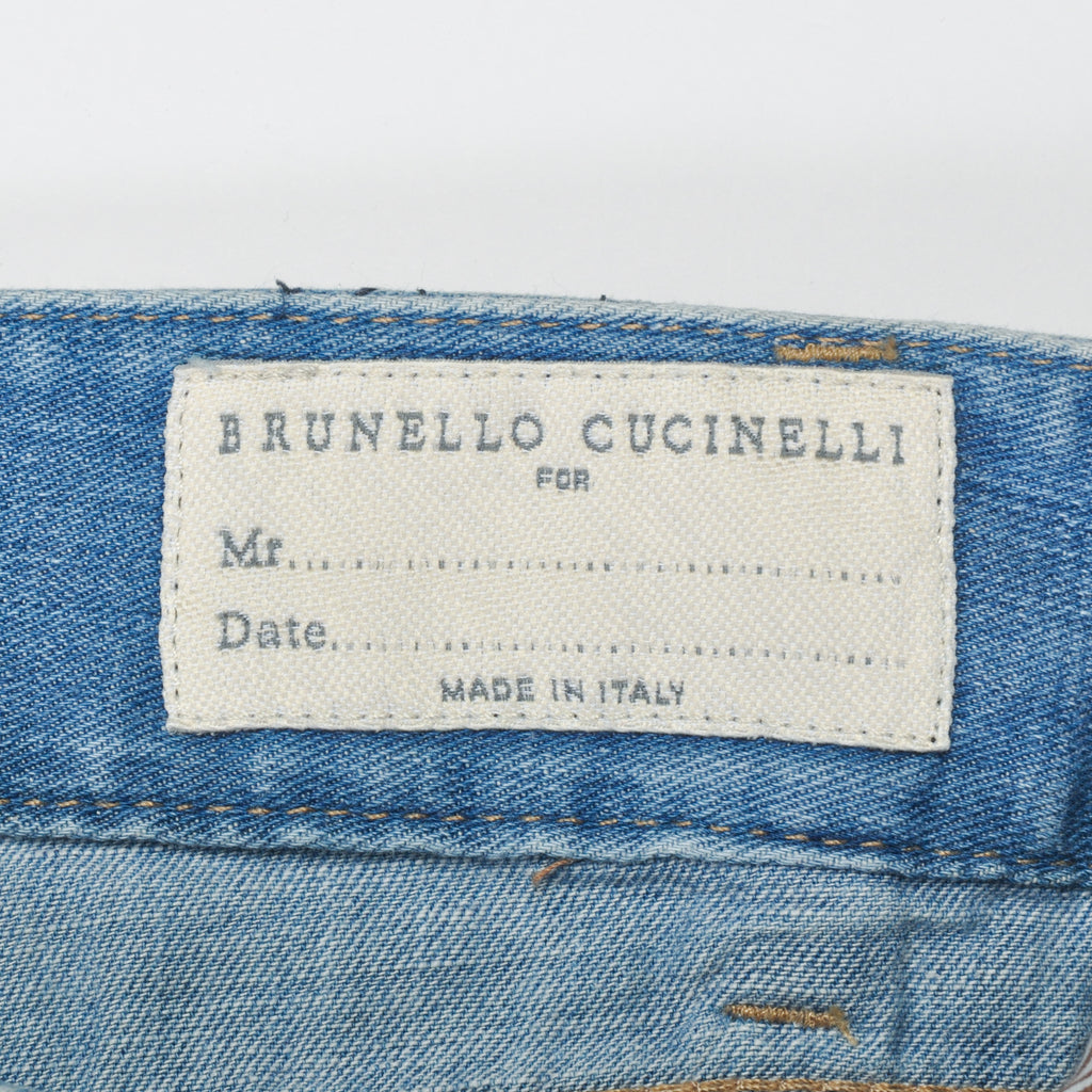 Brunello Cucinelli Light Blue Distressed Leisure Fit Jeans
