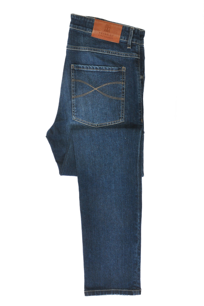 Brunello Cucinelli Dark Blue Skinny Fit Jeans