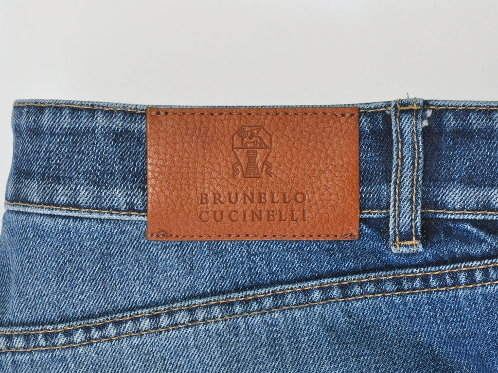 Brunello Cucinelli Distressed Leisure Fit Cuffed Jeans