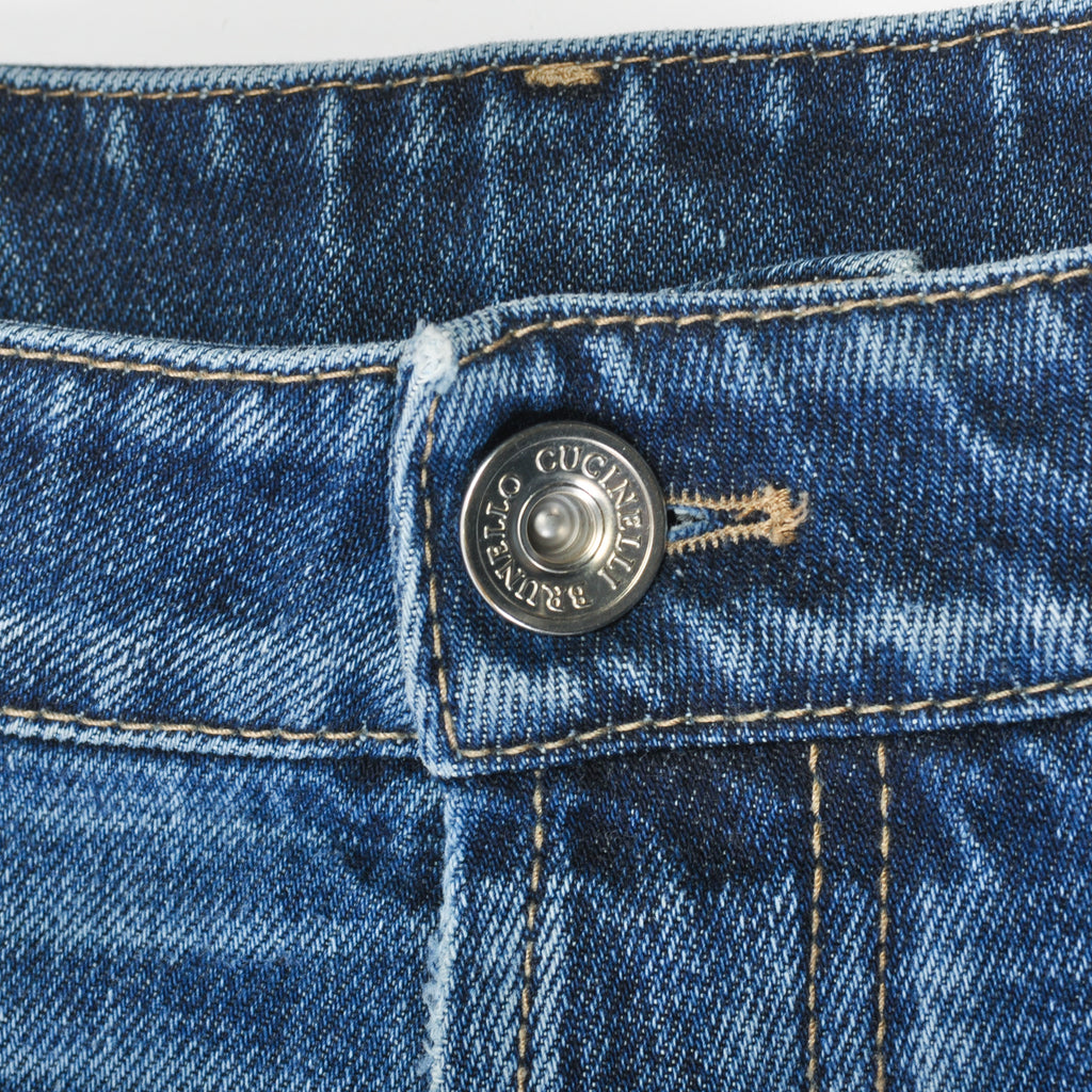 Brunello Cucinelli Distressed Leisure Fit Cuffed Jeans