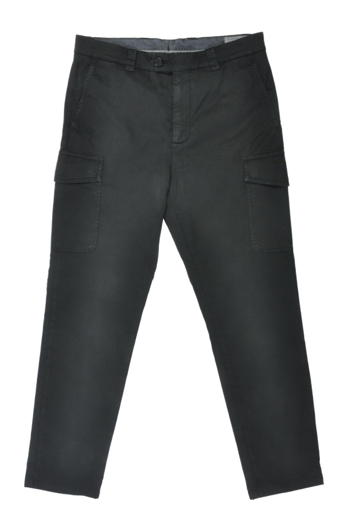 Brunello Cucinelli NWT Washed Black Cargo Chinos
