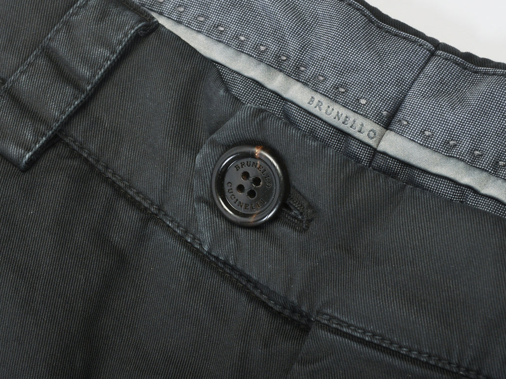 Brunello Cucinelli NWT Washed Black Cargo Chinos