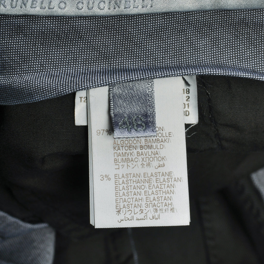 Brunello Cucinelli NWT Washed Black Cargo Chinos