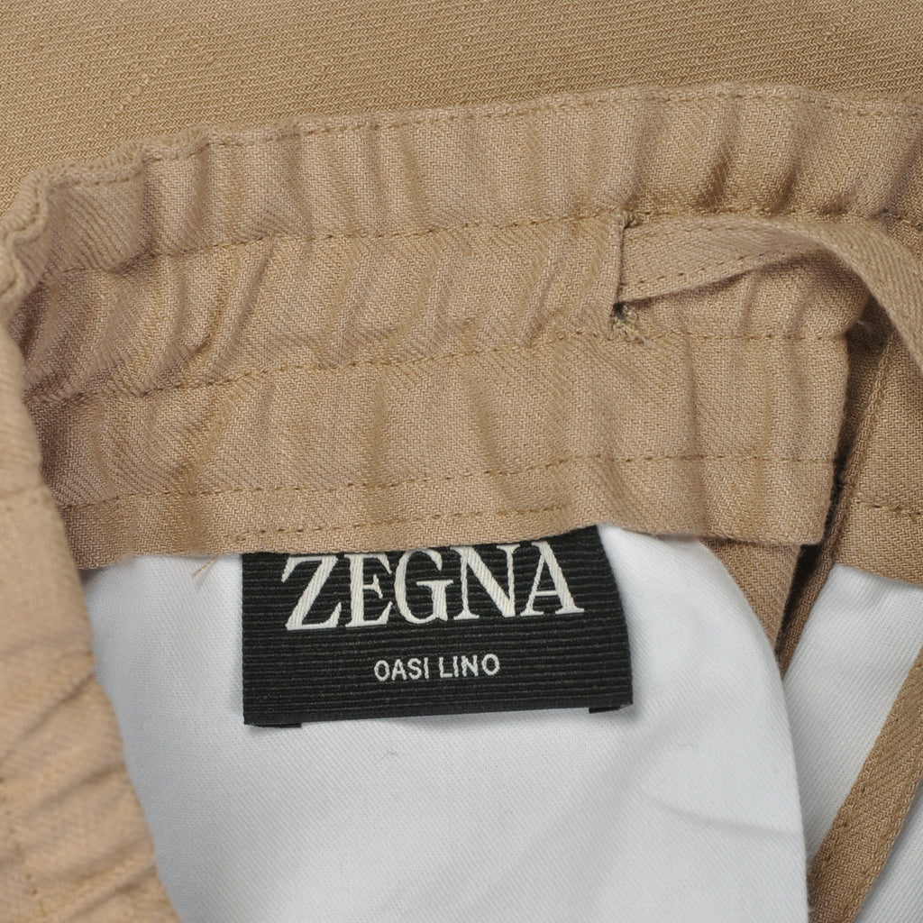 Zegna Brown Oasi Linen Shorts
