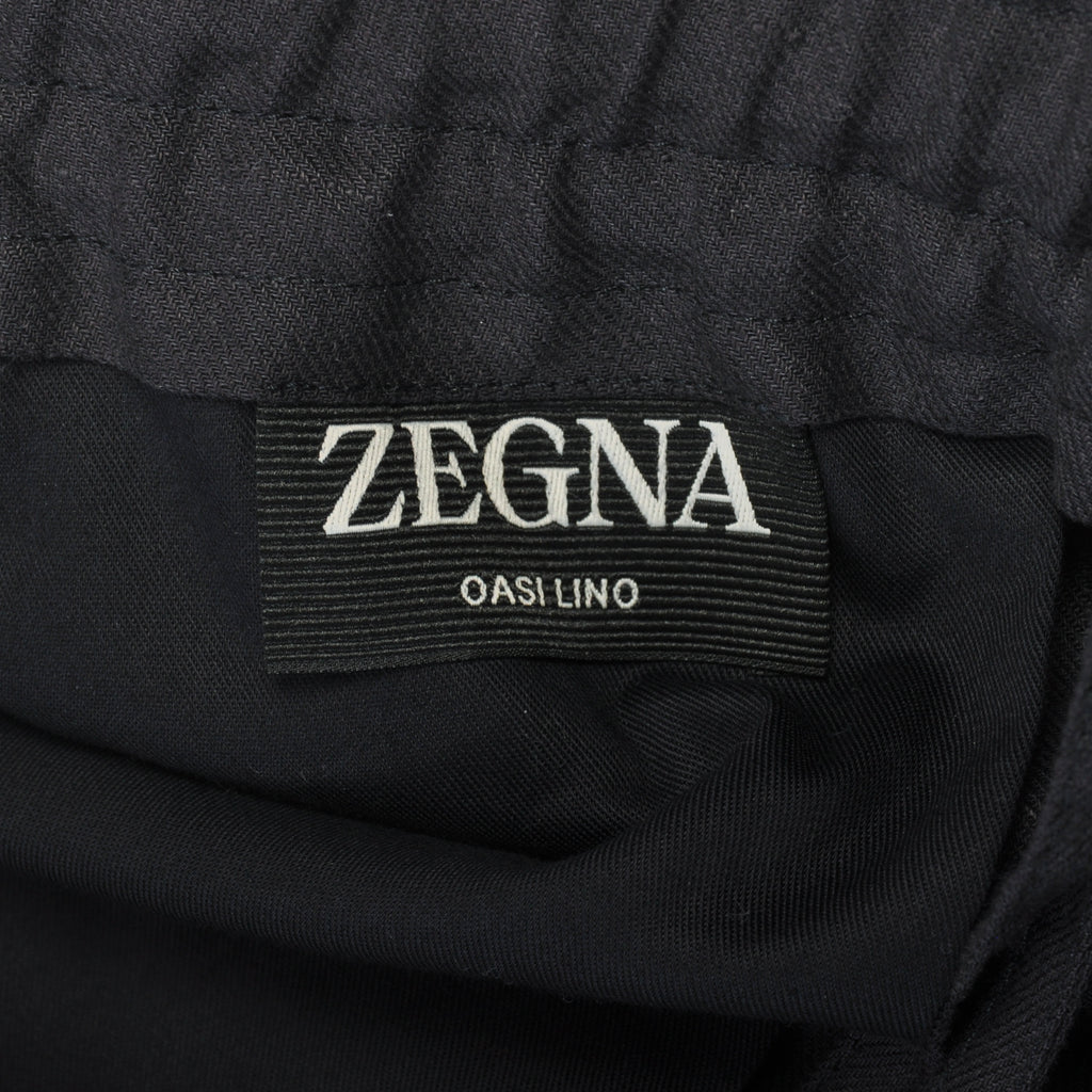 Zegna Black Oasi Linen Shorts