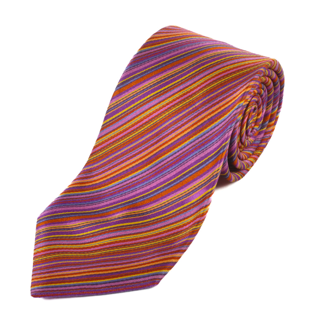 Etro Pink Striped Silk Tie