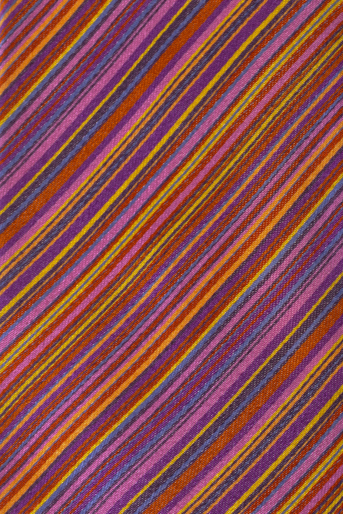 Etro Pink Striped Silk Tie
