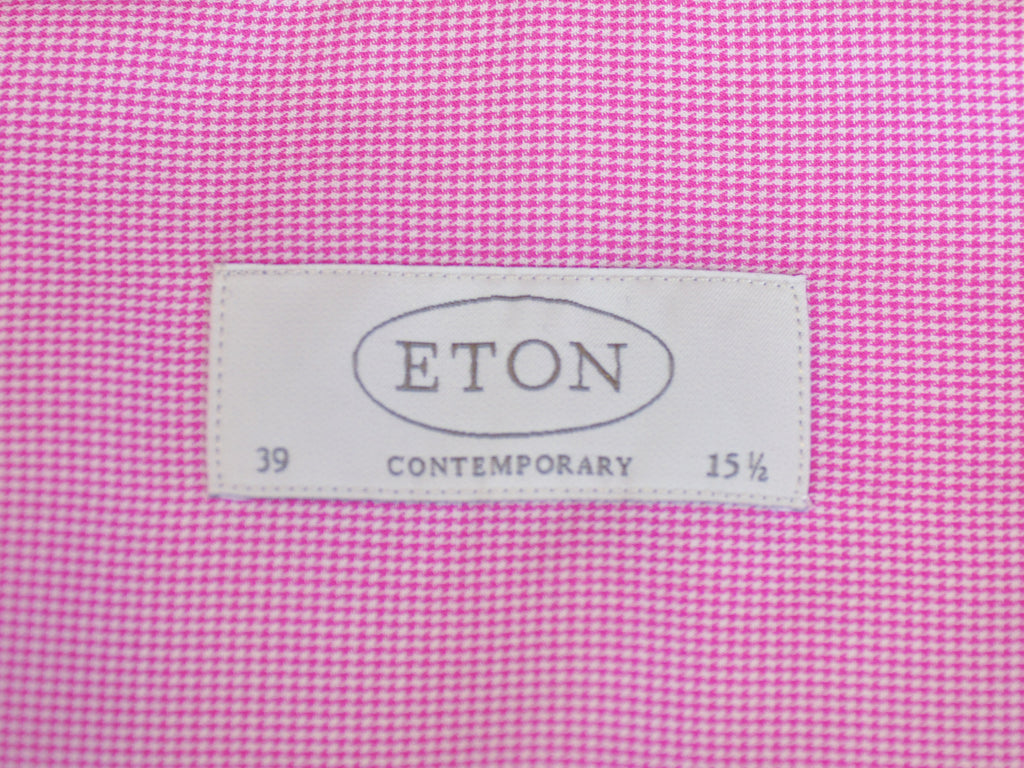 Eton Pink Puppytooth Contemporary Fit Shirt