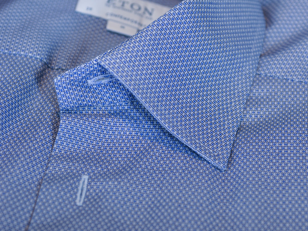 Eton Blue Weave Oxford Contemporary Fit Shirt