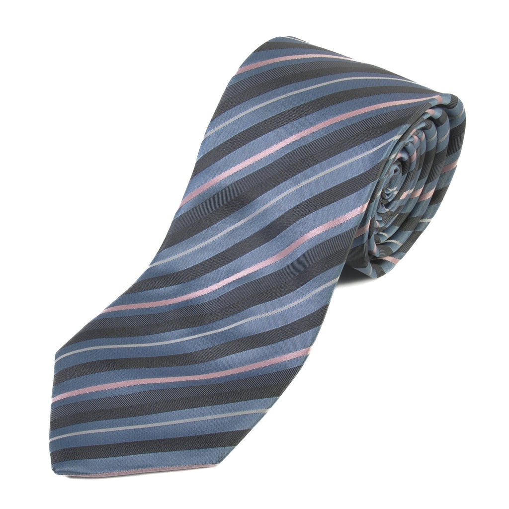 Hugo Boss Pink on Blue Striped Tie