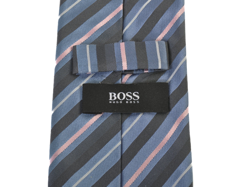 Hugo Boss Pink on Blue Striped Tie
