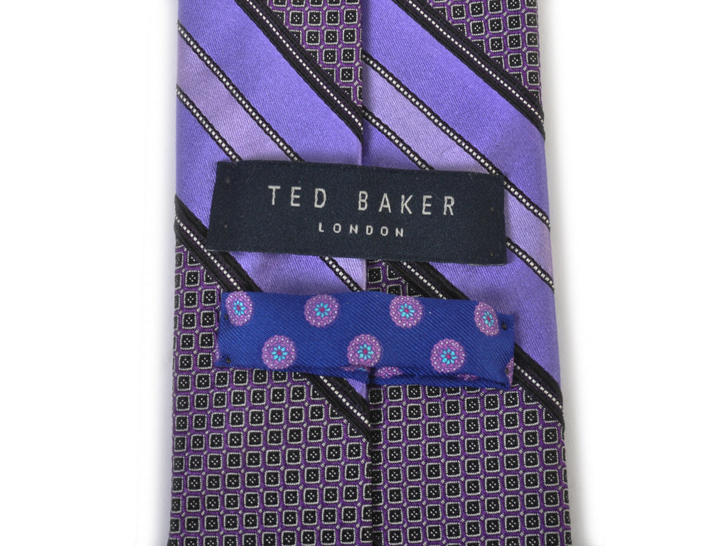 Ted Baker Purple Patterned Striped Tie