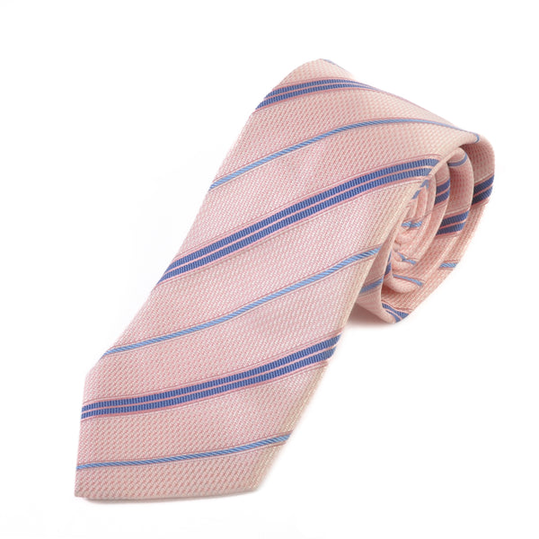 Canali Pink on Blue Striped Tie