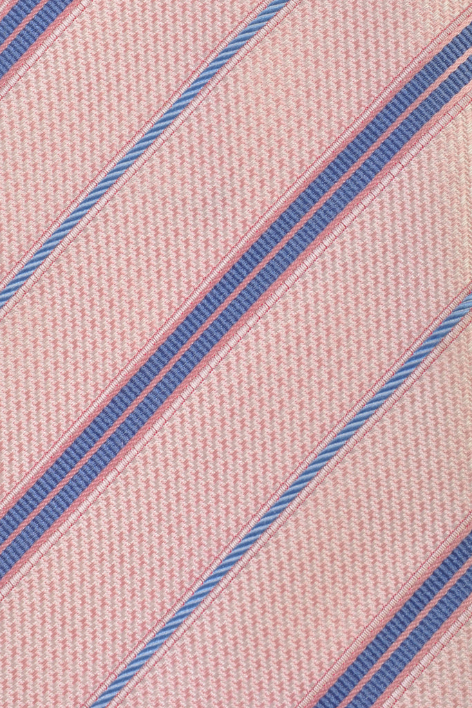 Canali Pink on Blue Striped Tie