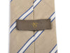 Canali 1934 White on Sand Brown Striped Linen Blend Tie