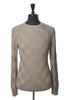 Emporio Armani Light Brown Cable Knit Crew Neck Sweater