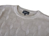 Emporio Armani Light Brown Cable Knit Crew Neck Sweater