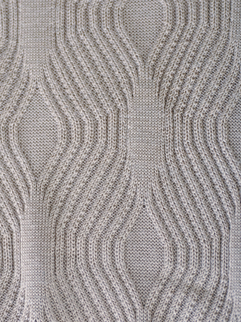 Emporio Armani Light Brown Cable Knit Crew Neck Sweater