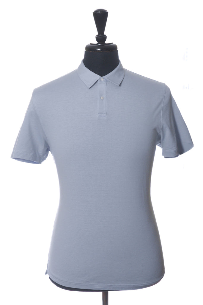 Patrick Assaraf Light Blue Silk Cotton Polo Shirt