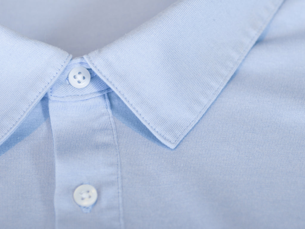 Patrick Assaraf Light Blue Silk Cotton Polo ShirtPatrick Assaraf Light Blue Silk Cotton Polo Shirt