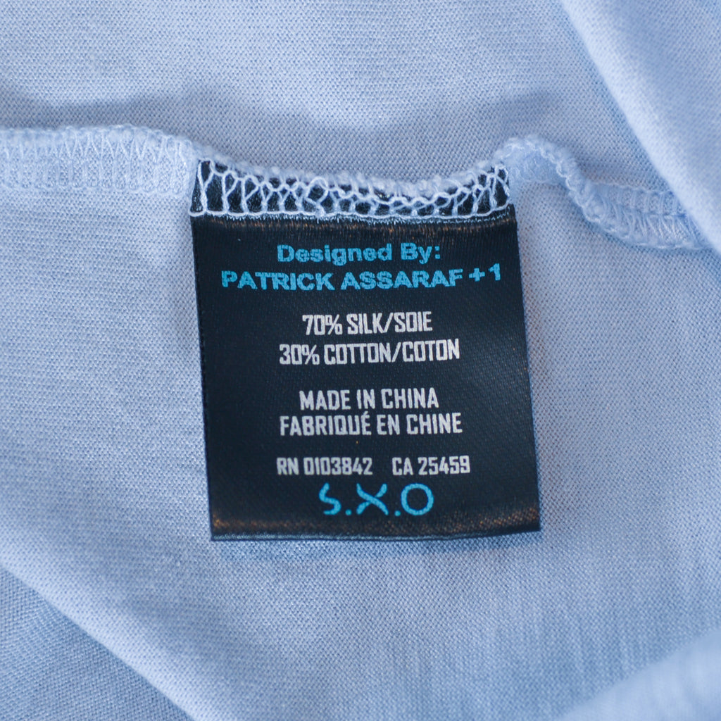 Patrick Assaraf Light Blue Silk Cotton Polo Shirt