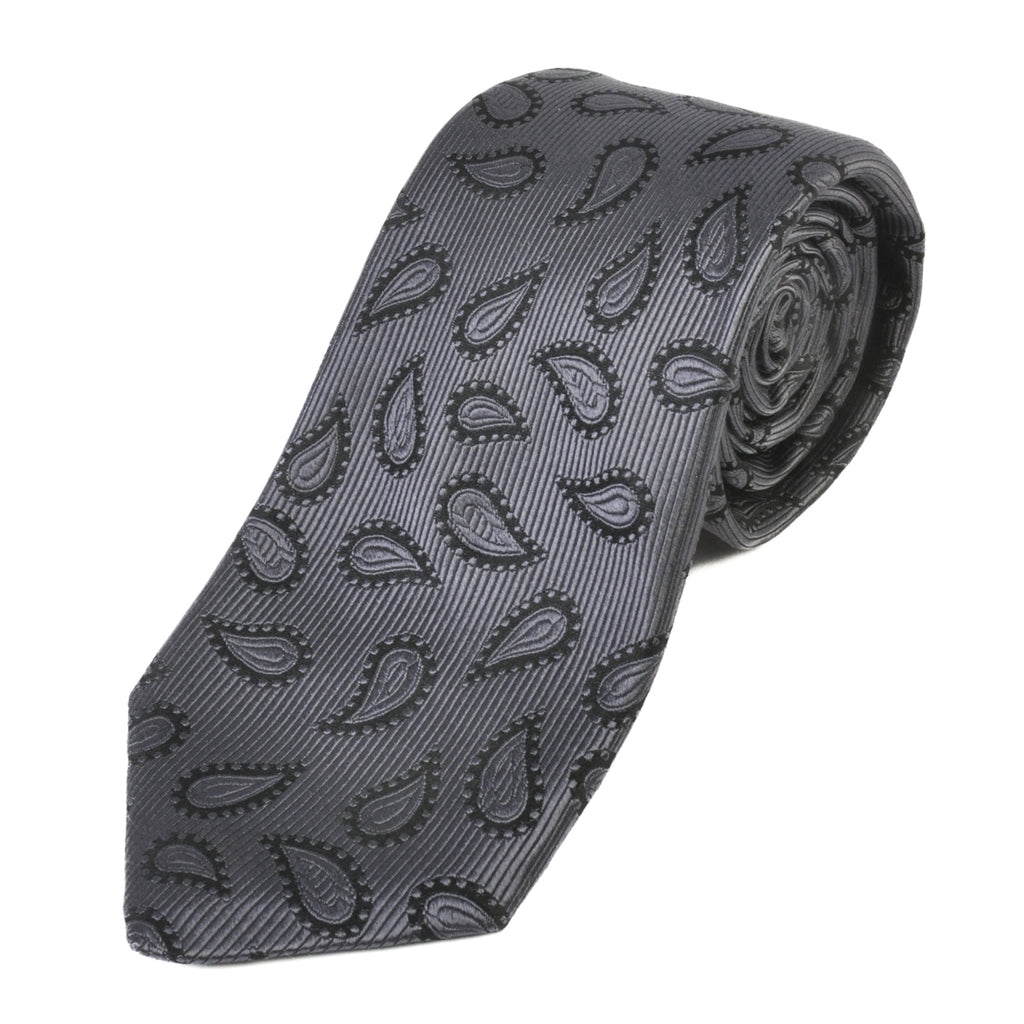 Robert Talbott Pewter Grey Paisley Hand Sewn Tie