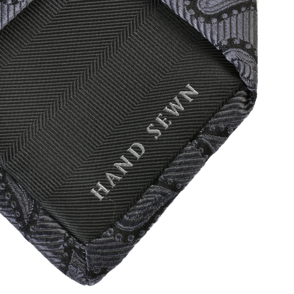 Robert Talbott Pewter Grey Paisley Hand Sewn Tie