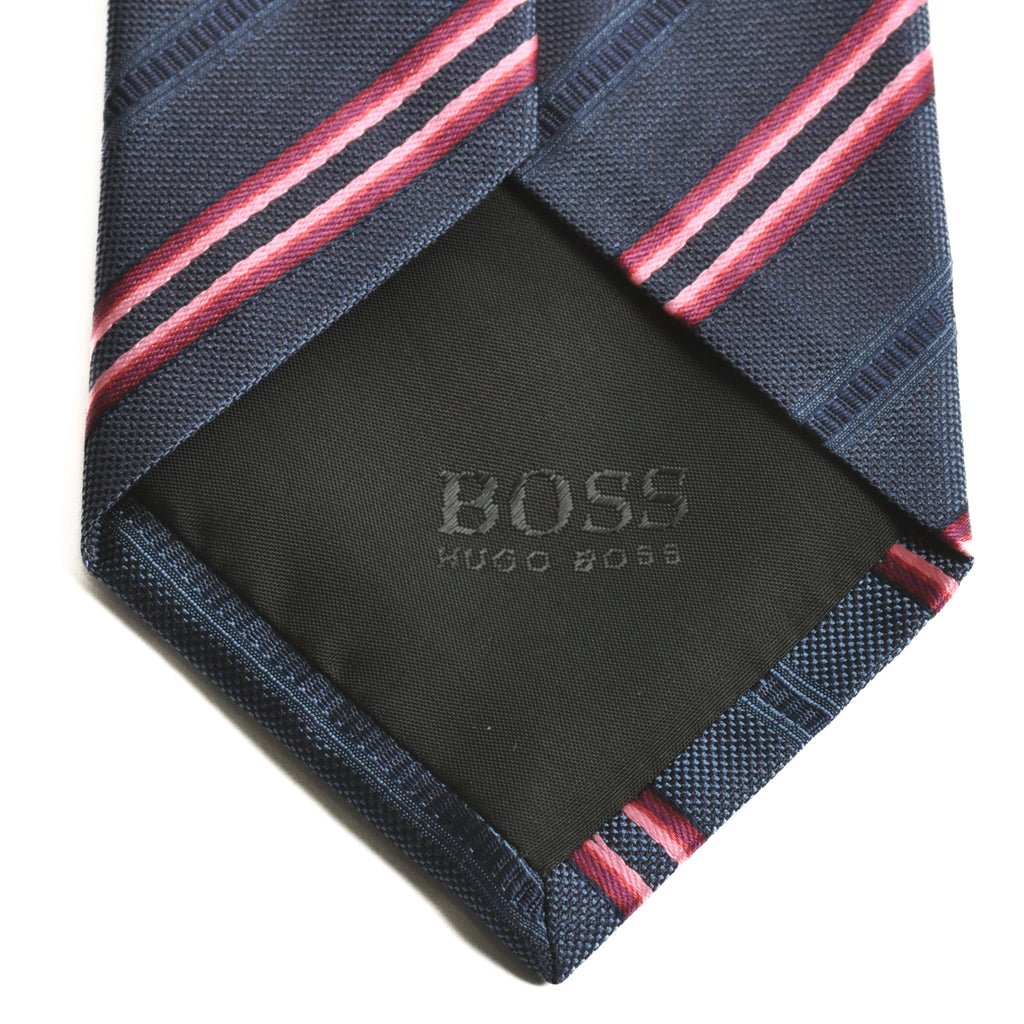 Hugo Boss Pink on Blue Striped Tie