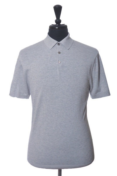 SuitSupply Grey Cotton Silk Polo Shirt