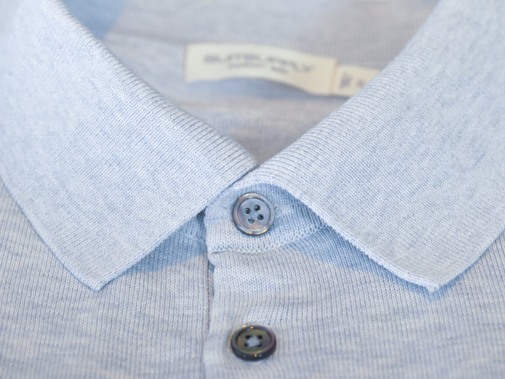 SuitSupply Grey Cotton Silk Polo Shirt