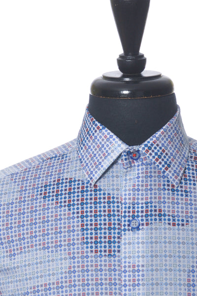 Robert Graham Blue Geo Print Classic Fit Shirt