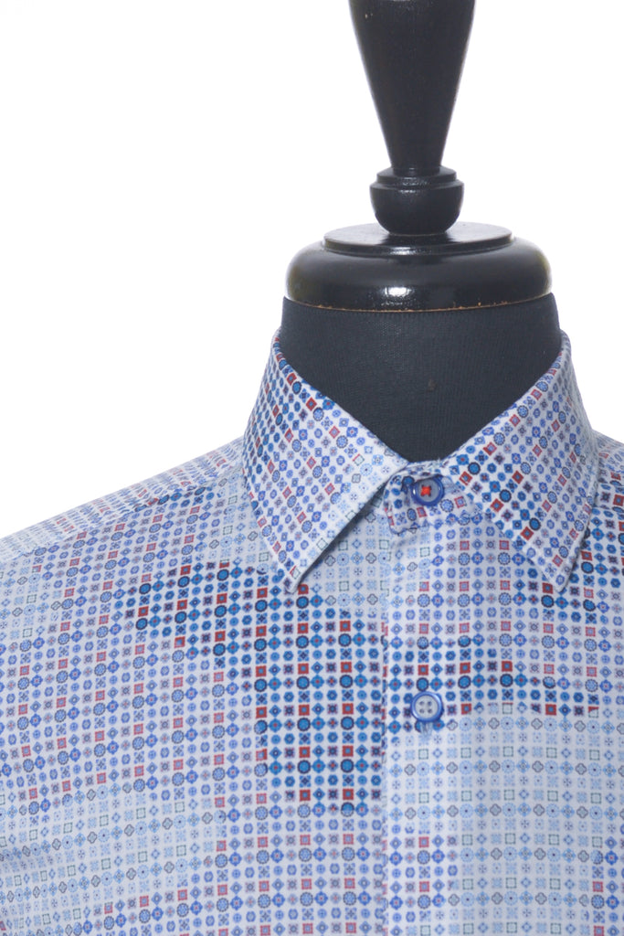Robert Graham Blue Geo Print Classic Fit Shirt