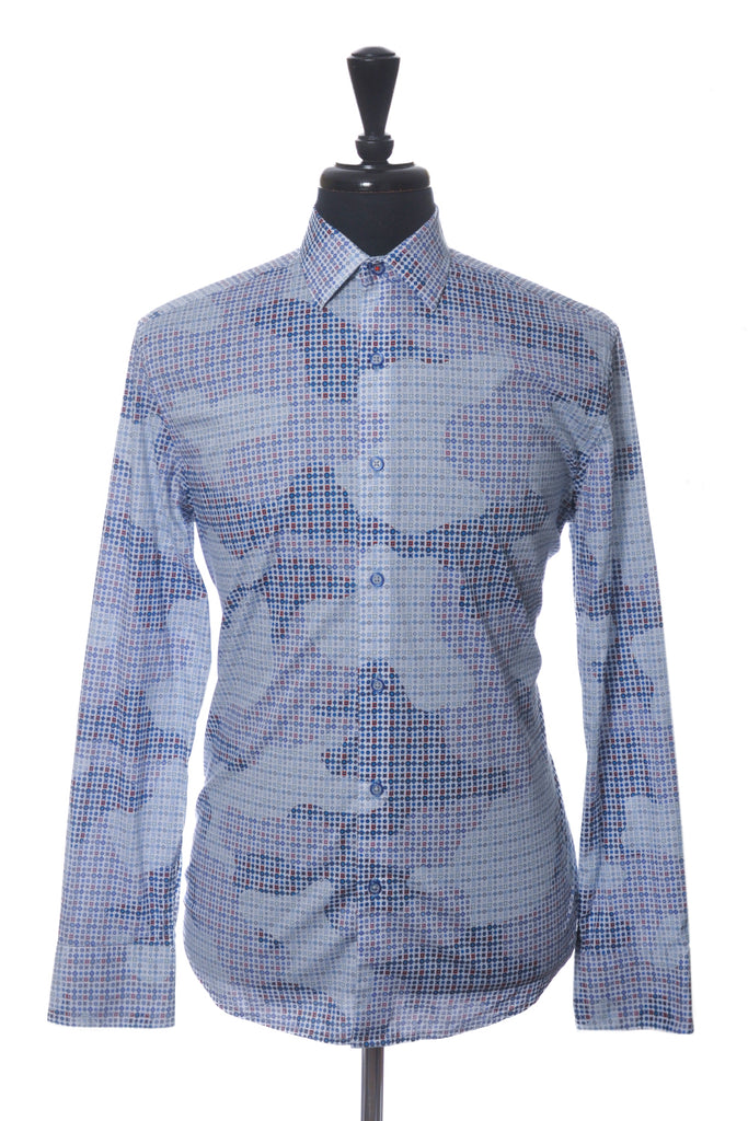 Robert Graham Blue Geo Print Classic Fit Shirt