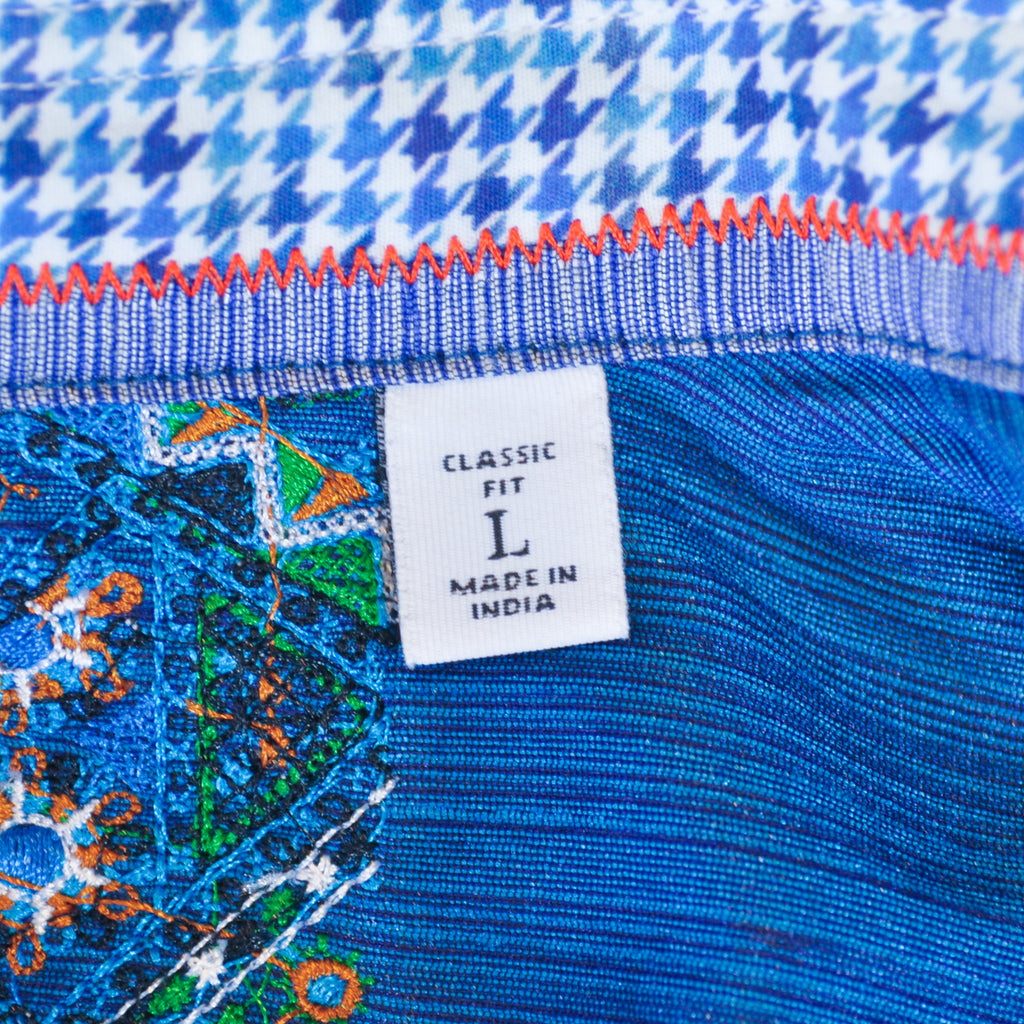 Robert Graham Blue Geo Print Classic Fit Shirt
