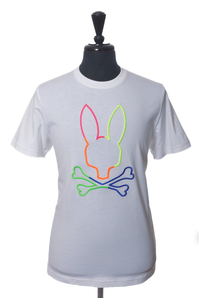 Psycho Bunny White Embroidered Pima Cotton T-Shirt