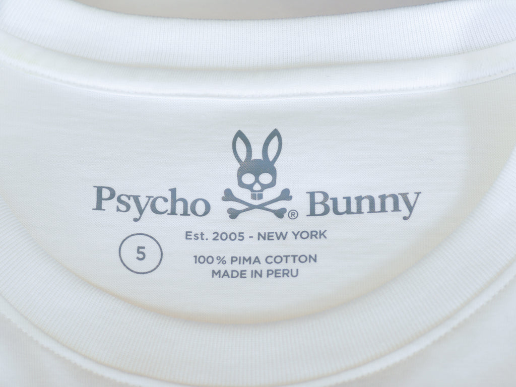 Psycho Bunny White Embroidered Pima Cotton T-Shirt