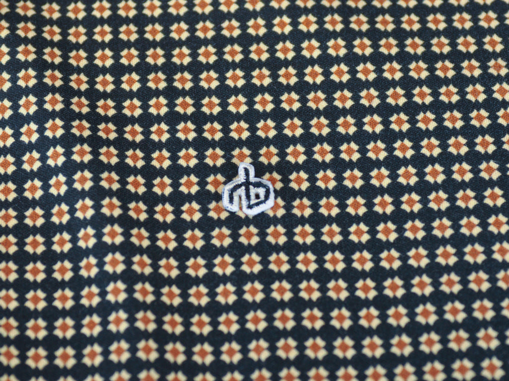 Rag & Bone Golden Yellow Print Polo Shirt